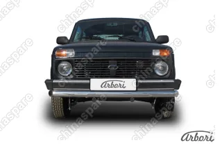 AFZDANIV03 Защита переднего бампера d76 Arbori нерж. сталь для LADA 4х4 3дв. 1977-нв