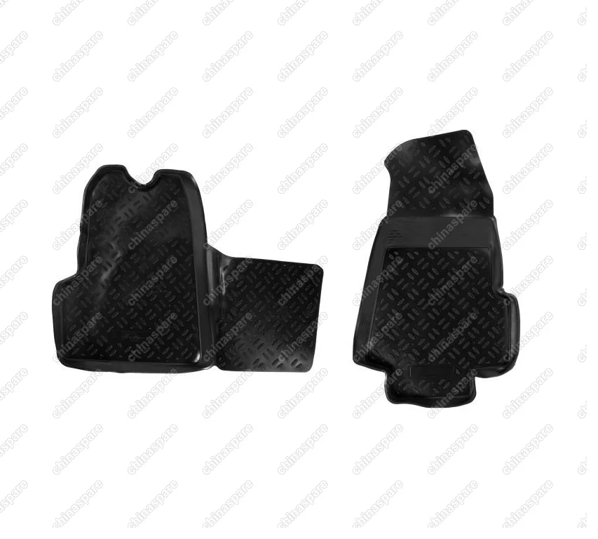 Ковры в салон передние Ford Transit V (2006-14) (МКПП) компл. 2 шт., высокий борт, полимерные, черные