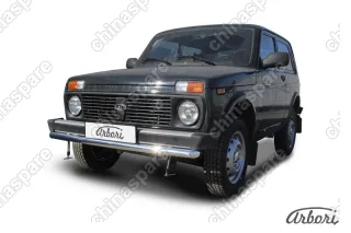 AFZDANIV04 Защита переднего бампера d57 Arbori нерж. сталь для LADA 4х4 3дв. 1977-нв