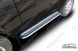 AFZDANIV07 Защита порогов d42 с листом усиленная Arbori нерж. сталь для LADA 4х4 3дв. 1977-нв