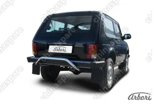 AFZDANIV10 Защита заднего бампера d57 "скоба" Arbori нерж. сталь для LADA 4х4 3дв. 1977-нв