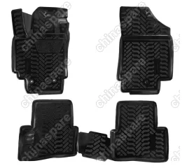 Ковры в салон (3D с подпятником) Hyundai Creta (2016-) компл. 4 шт., (крепеж), высокий борт, полимерные, черные