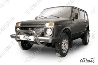 AFZDANIVD02 Кенгурятник d57 низкий Arbori нерж. сталь для LADA 4х4 5дв. 1993-нв