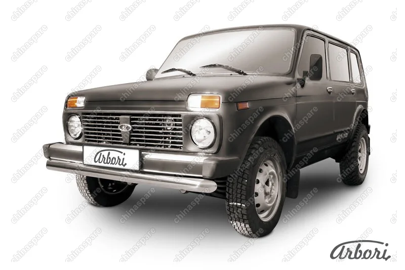 AFZDANIVD03 Защита переднего бампера d76 Arbori нерж. сталь для LADA 4х4 5дв. 1993-нв