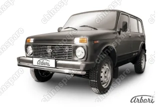AFZDANIVD04 Защита переднего бампера d57 Arbori нерж. сталь для LADA 4х4 5дв. 1993-нв