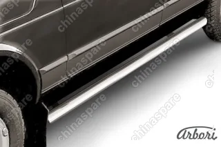 AFZDANIVD06 Защита порогов d76 труба Arbori нерж. сталь для LADA 4х4 5дв. 1993-нв