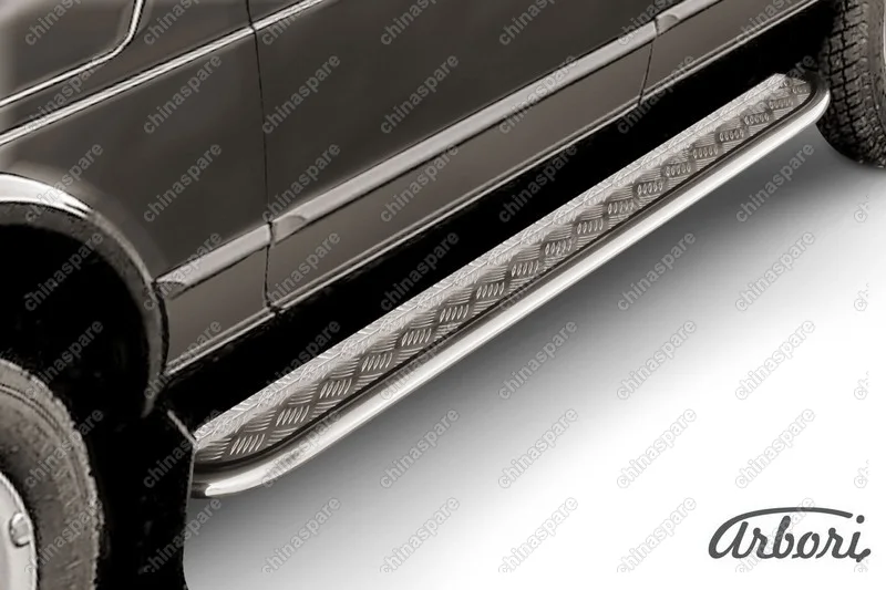 AFZDANIVD07 Защита порогов d42 с листом усиленная Arbori нерж. сталь для LADA 4х4 5дв. 1993-нв