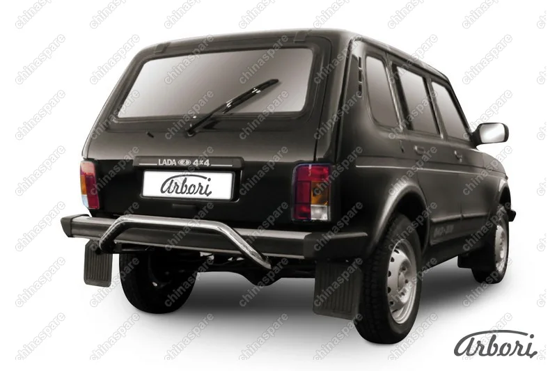 AFZDANIVD10 Защита заднего бампера d57 "скоба" Arbori нерж. сталь для LADA 4х4 5дв. 1993-нв