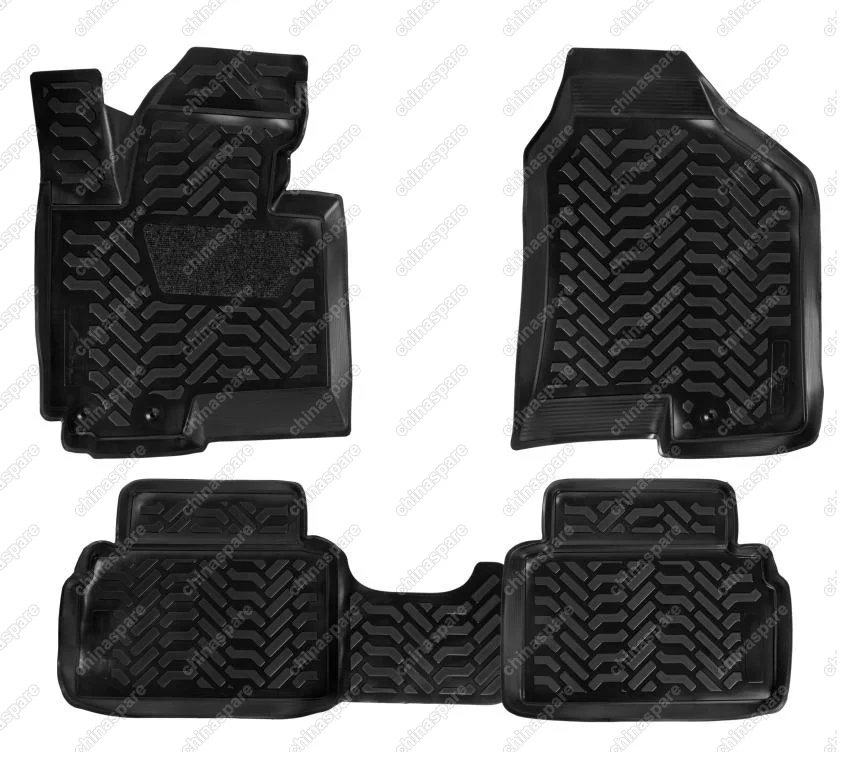 Ковры в салон (3D с подпятником) Hyundai ix35 (2010-) компл. 4 шт., высокий борт, полимерные, черные