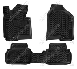 Ковры в салон (3D с подпятником) Hyundai ix35 (2010-) компл. 4 шт., высокий борт, полимерные, черные