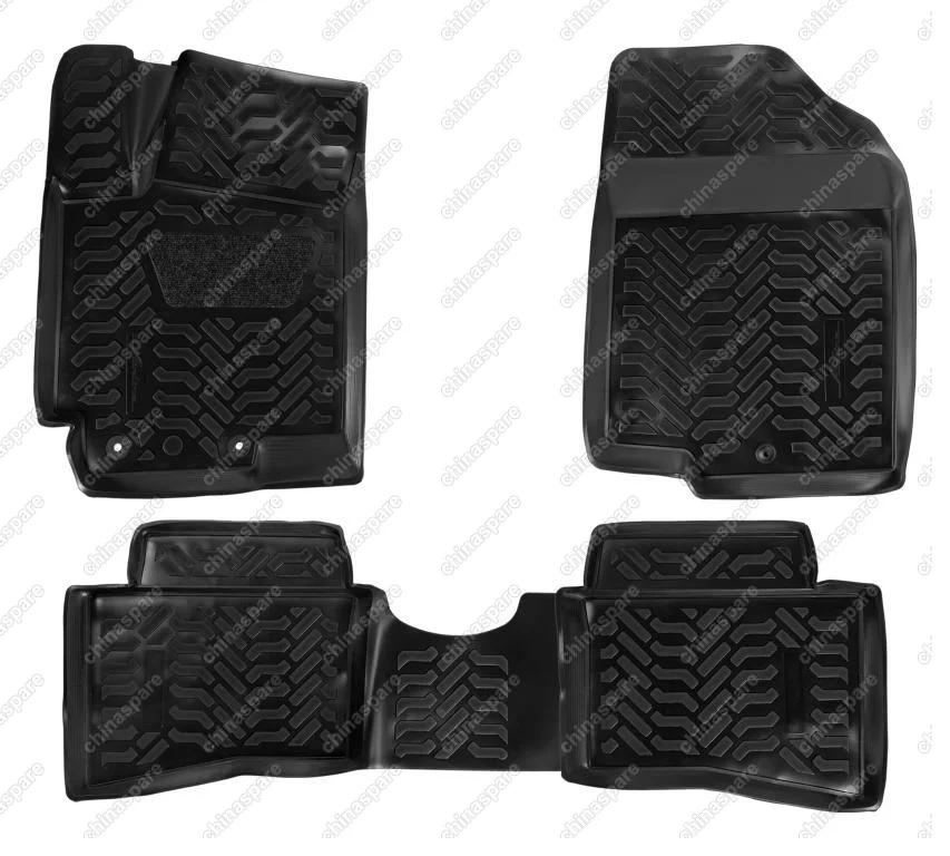 Ковры в салон (3D с подпятником) Hyundai Solaris I (2010-17) компл. 4 шт., (крепеж), высокий борт, полимерные, черные