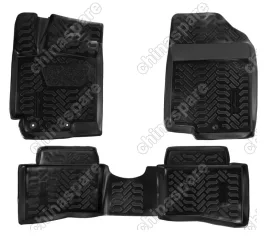 Ковры в салон (3D с подпятником) Hyundai Solaris I (2010-17) компл. 4 шт., (крепеж), высокий борт, полимерные, черные
