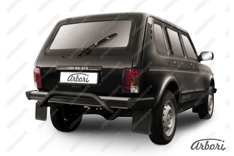 AFZDANIVD10B Защита заднего бампера d57 "скоба" Arbori черн. для LADA 4х4 5дв. 1993-нв