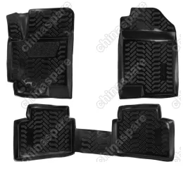 Ковры в салон (3D с подпятником) Hyundai Solaris II (2017-)/Kia Rio IV (06.2017-) компл. 4 шт., (крепеж), высокий борт, полимерные, черные