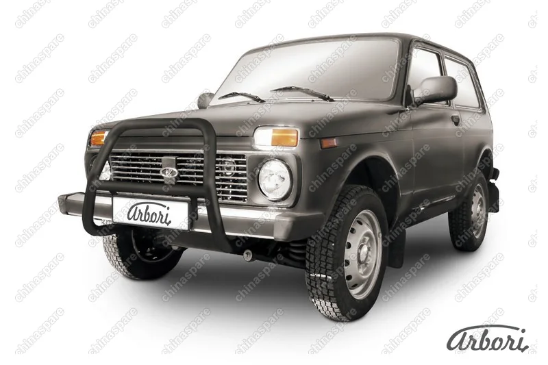 AFZDANIV01B Кенгурятник d57 высокий Arbori черн. для LADA 4х4 3дв. 1977-нв