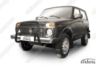 AFZDANIV01B Кенгурятник d57 высокий Arbori черн. для LADA 4х4 3дв. 1977-нв