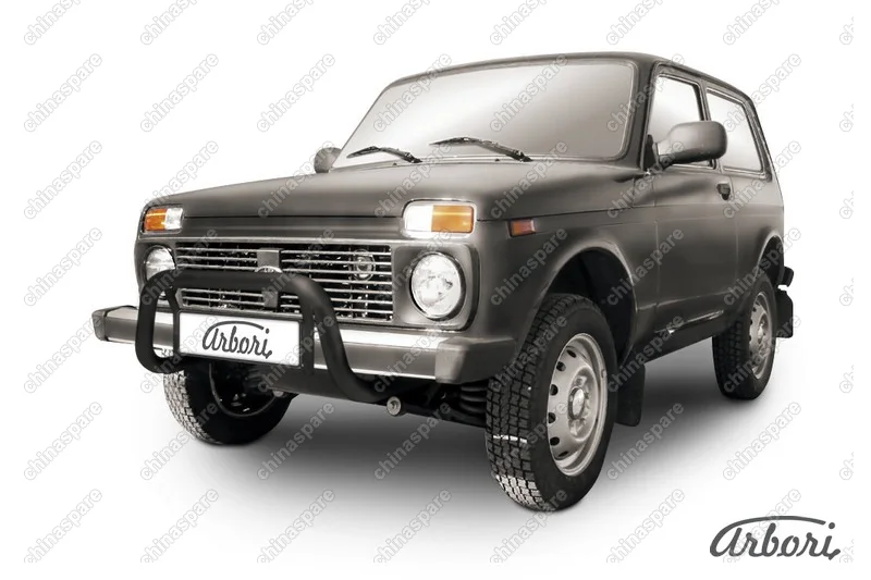 AFZDANIV02B Кенгурятник d57 низкий Arbori черн. для LADA 4х4 3дв. 1977-нв