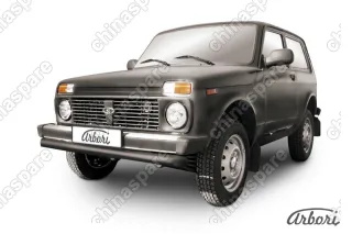 AFZDANIV03B Защита переднего бампера d76 Arbori черн. для LADA 4х4 3дв. 1977-нв