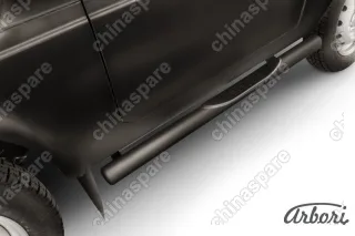 AFZDANIV05B Защита порогов d76 с проступями Arbori черн. для LADA 4х4 3дв. 1977-нв