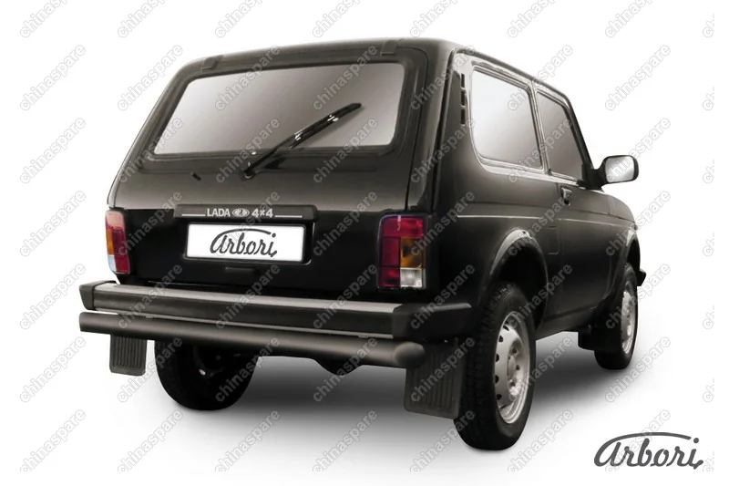AFZDANIV08B Защита заднего бампера d76 Arbori черн. для LADA 4х4 3дв. 1977-нв