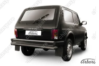 AFZDANIV08B Защита заднего бампера d76 Arbori черн. для LADA 4х4 3дв. 1977-нв