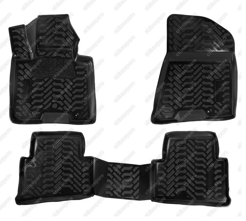Ковры в салон (3D с подпятником) Hyundai Tucson (2015-) компл. 4 шт., высокий борт, полимерные, черные