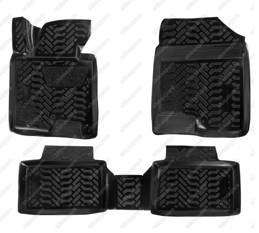 Ковры в салон (3D с подпятником) Kia Cee'd (2012-) компл. 4 шт., высокий борт, полимерные, черные