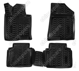 Ковры в салон (3D с подпятником) Kia Optima (2016-) компл. 4 шт., высокий борт, полимерные, черные