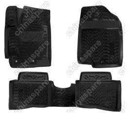Ковры в салон (3D с подпятником) Kia Rio III (2011-17) компл. 4 шт., (крепеж), высокий борт, полимерные, черные