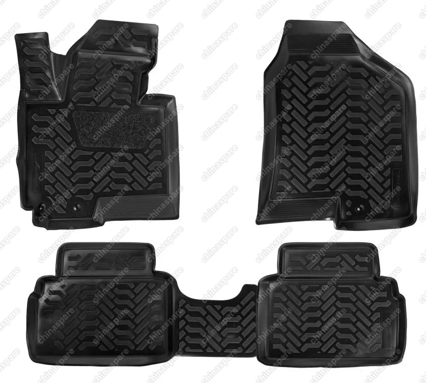 Ковры в салон (3D с подпятником) Kia Sportage III (2010-16) компл. 4 шт., высокий борт, полимерные, черные