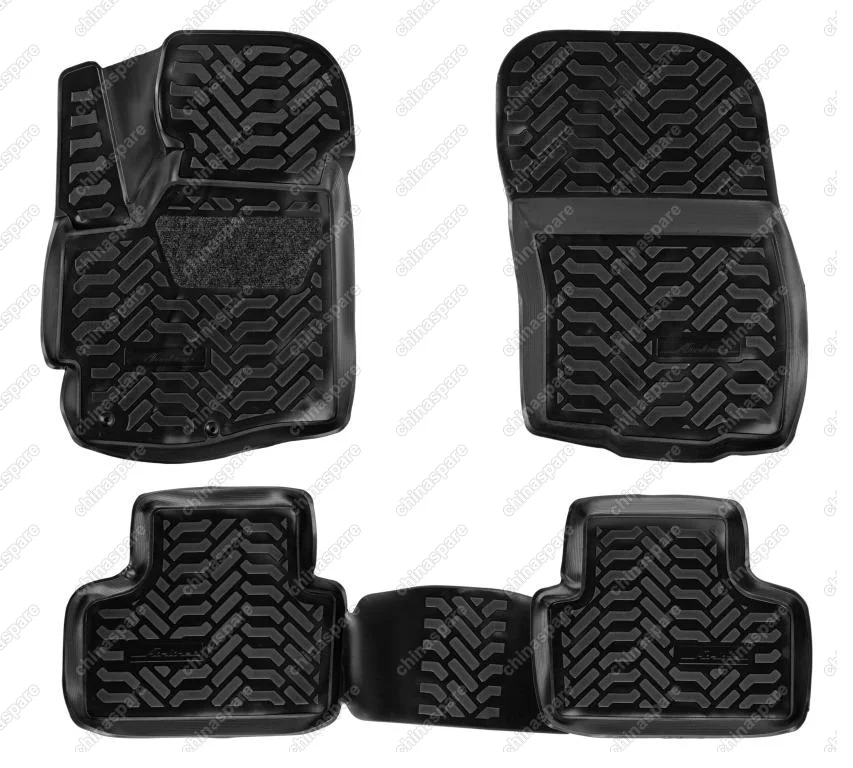 Ковры в салон (3D с подпятником) Mitsubishi ASX (2010-) компл. 4 шт., высокий борт, полимерные, черные