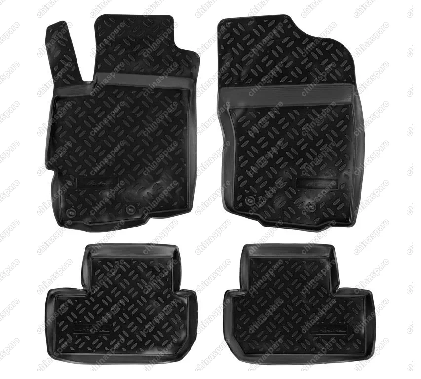Ковры в салон Mitsubishi Lancer X (2007-) компл. 4 шт., высокий борт, полимерные, черные