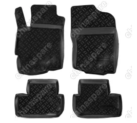 Ковры в салон Mitsubishi Lancer X (2007-) компл. 4 шт., высокий борт, полимерные, черные