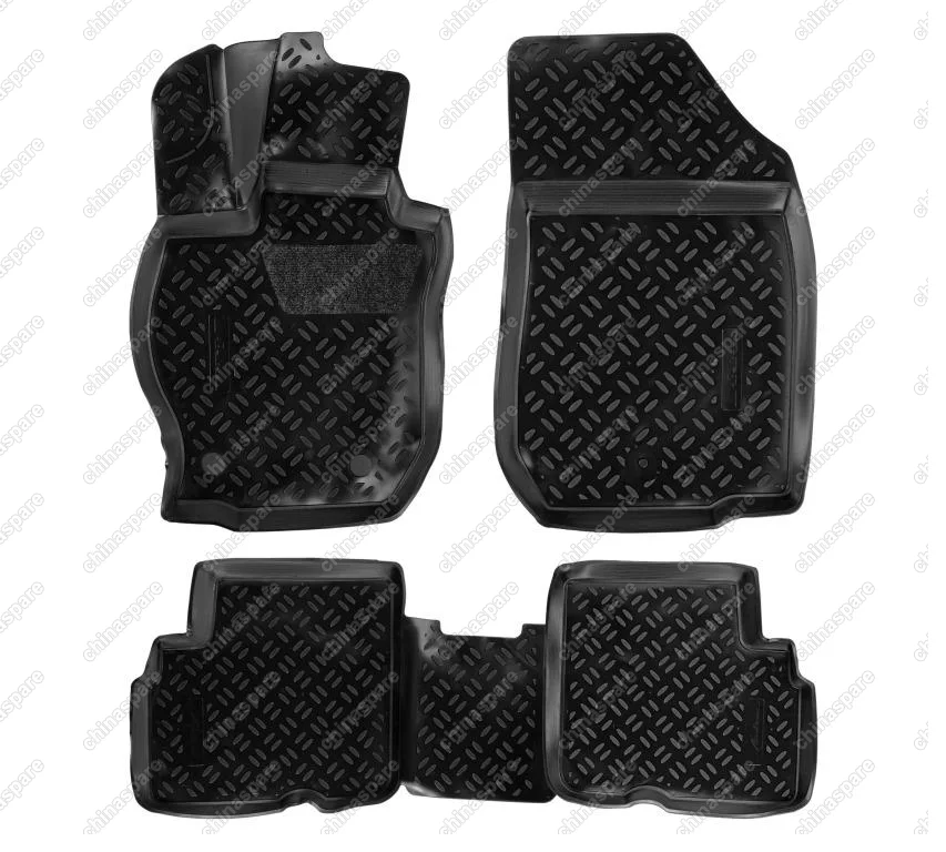 Ковры в салон (3D с подпятником) Nissan Almera (G11) (2013-) компл. 4 шт., (крепеж), высокий борт, полимерные, черные