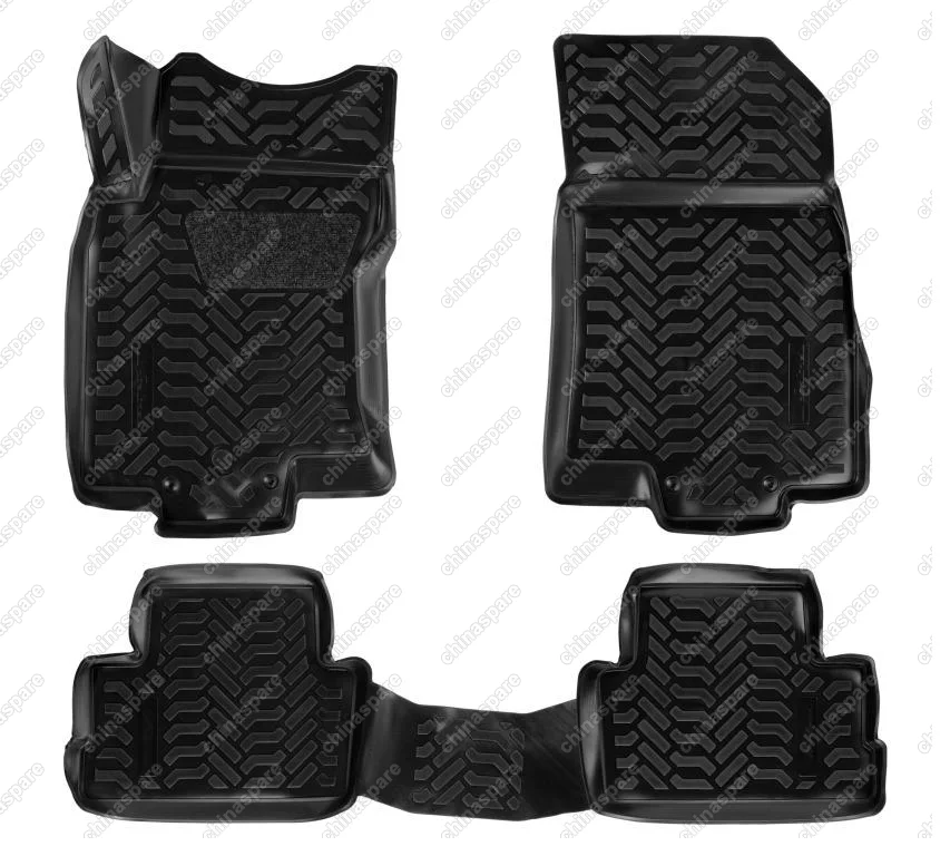 Ковры в салон (3D с подпятником) Nissan Qashqai II (сборка РФ) (2016-) компл. 4 шт., высокий борт, полимерные, черные
