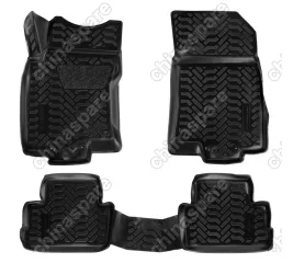 Ковры в салон (3D с подпятником) Nissan Qashqai II (сборка РФ) (2016-) компл. 4 шт., высокий борт, полимерные, черные