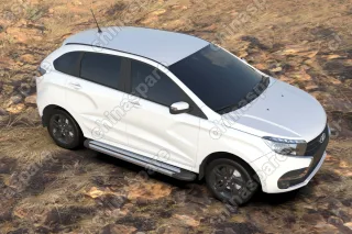 AFZDAALLADXR04 Комплект алюминиевых порогов Arbori Luxe Silver 1700 для LADA Xray 2015-нв