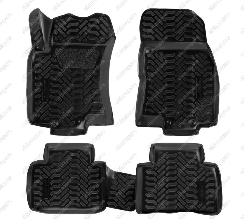 Ковры в салон (3D с подпятником) Nissan X-Trail (T32) (2014-) компл. 4 шт., высокий борт, полимерные, черные