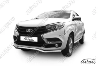 AFZDALADXR01 Защита переднего бампера d42 "волна" Arbori нерж. сталь для LADA Xray 2015-нв