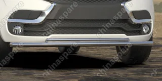 AFZDALADXR03 Защита переднего бампера d57 + d42 двойная Arbori нерж. сталь для LADA Xray 2015-нв