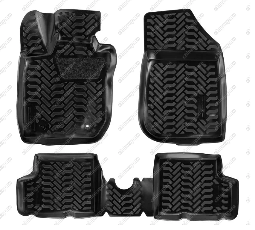 Ковры в салон (3D с подпятником) Renault Duster 2WD (2011-15) компл. 4 шт., высокий борт, полимерные, черные