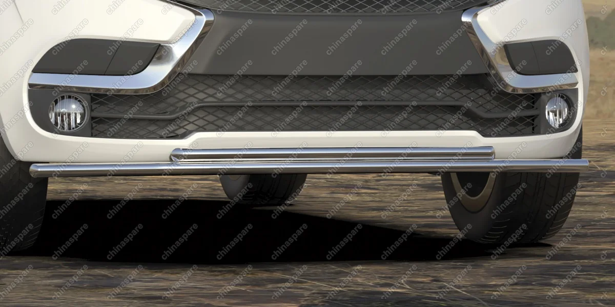 AFZDALADXR05 Защита переднего бампера d42 + d42 двойная Arbori нерж. сталь для LADA Xray 2015-нв