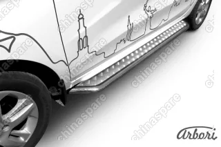 AFZDALADXR07 Защита порогов d42 с листом усиленная Arbori нерж. сталь для LADA Xray 2015-нв