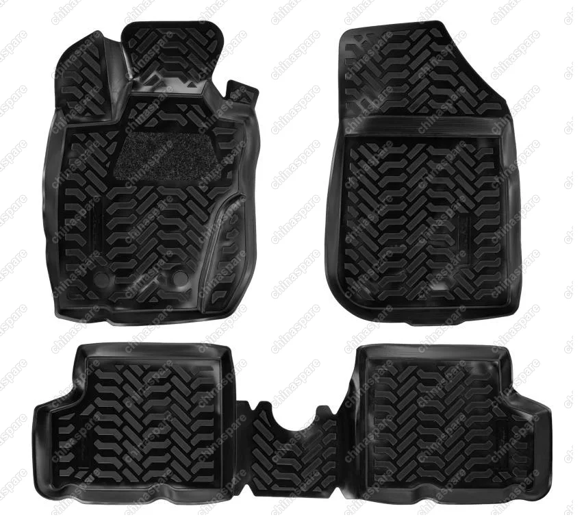 Ковры в салон (3D с подпятником) Renault Duster 4WD (2011-15) компл. 4 шт., (крепеж), высокий борт, полимерные, черные