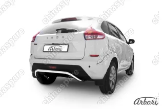 AFZDALADXR10 Защита заднего бампера d42 "скоба" Arbori нерж. сталь для LADA Xray 2015-нв