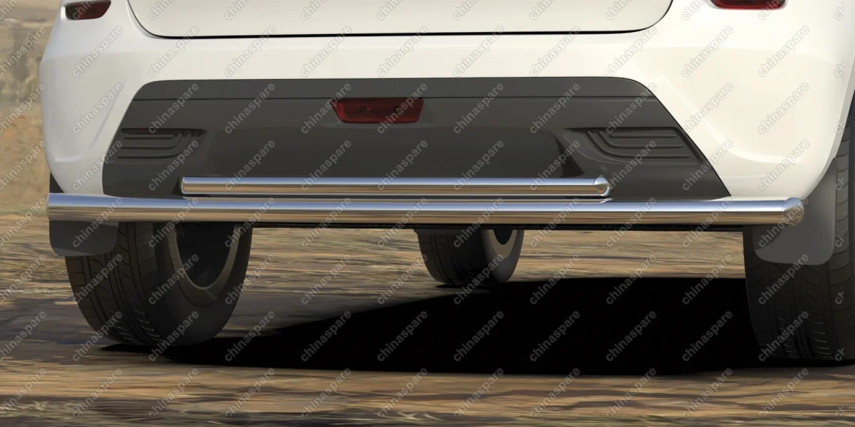 AFZDALADXR11 Защита заднего бампера d57 + d42 двойная Arbori нерж. сталь для LADA Xray 2015-нв