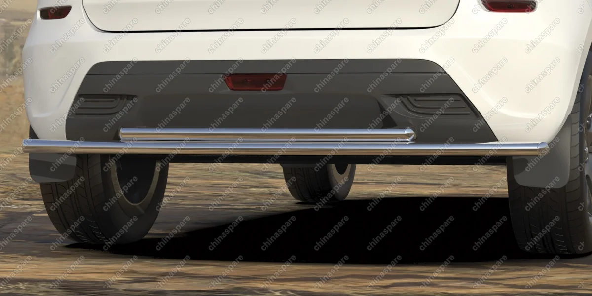 AFZDALADXR13 Защита заднего бампера d42 + d42 двойная Arbori нерж. сталь для LADA Xray 2015-нв