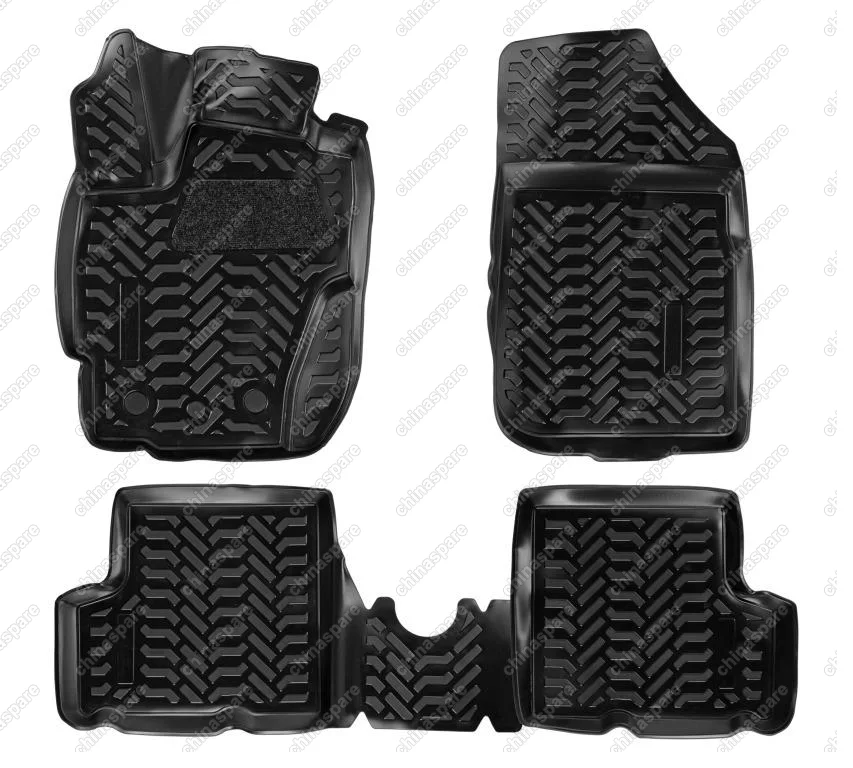 Ковры в салон (3D с подпятником) Renault Duster (рест.)/Kaptur 4WD (2015-)  компл. 4 шт., (крепеж), высокий борт, полимерные, черные