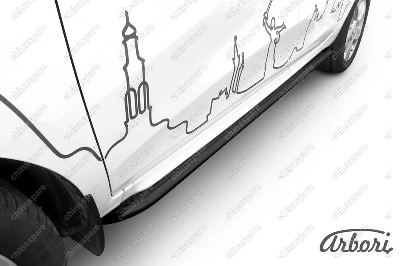 AFZDALADXR09B Защита порогов d42 труба с гибами Arbori черн. для LADA Xray 2015-нв