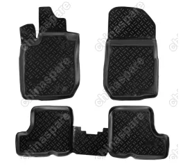Ковры в салон Renault Sandero I /Sandero Stepway (2009-14) компл. 4 шт., (крепеж), высокий борт, полимерные, черные